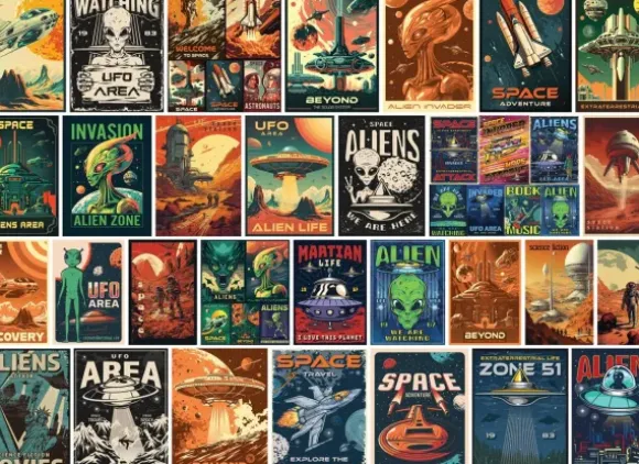 Affches Retro d'Extraterrestres