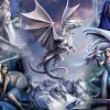 Anne Stokes - Anne Stokes - Silver Dragon Collage