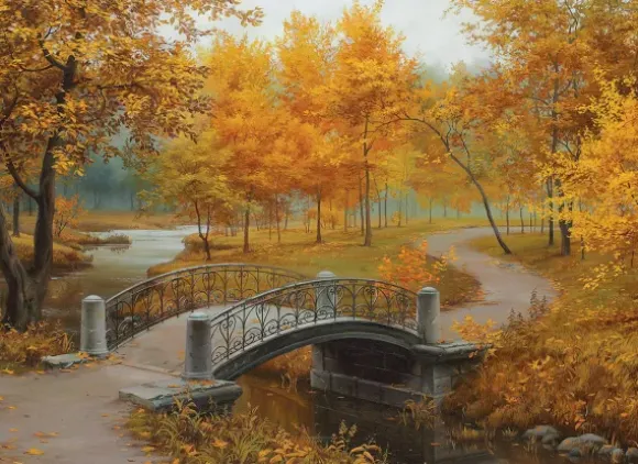 Autumn in an Old Park by Eugene Lushpin