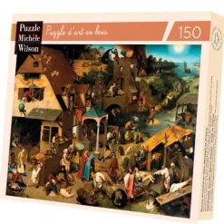 Brueghel Pieter - Puzzle en Bois Découpé à la Main - Proverbes Flamands