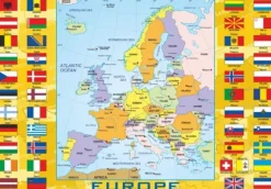 Carte de l'Europe avec les drapeaux