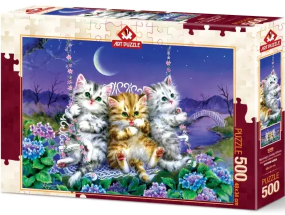 Chatons se Balançant au Clair de Lune