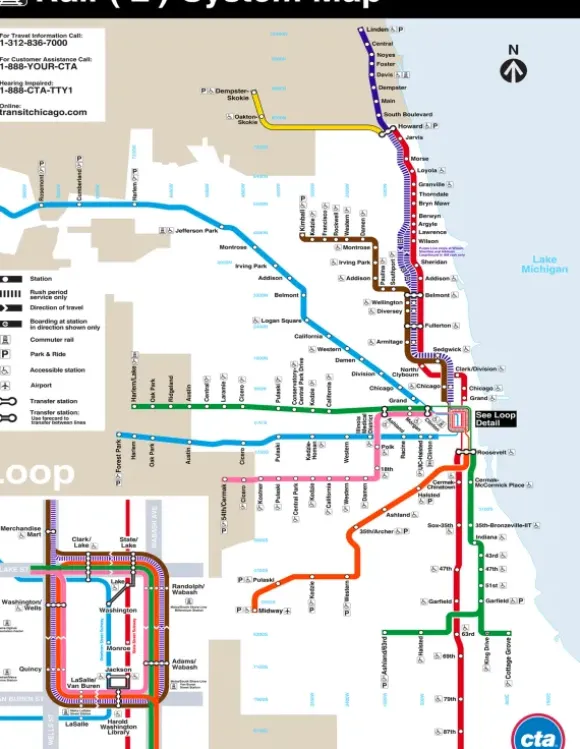 Chicago Transit Map Mini
