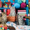 Connecting Pieces - Des Chatons dans l'Atelier de Couture