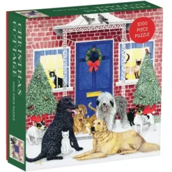 Cottage de Noël - Puzzle Boîte Carré de 1000 pièces