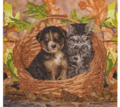Crystal Art - Kit Broderie Diamant - Chat et Chien