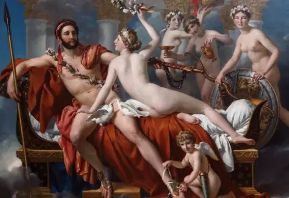 David Jacques-Louis - Pièces XXL - Jacques-Louis David: Mars désarmé par Vénus, 1824