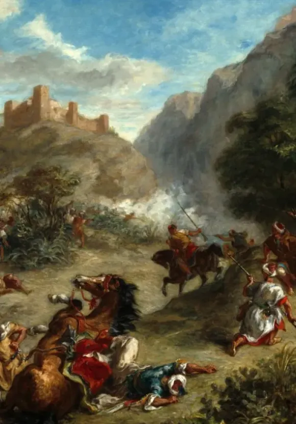 Delacroix Eugène - Eugène Delacroix : Arabes tiraillés dans les montagnes