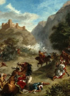 Delacroix Eugène - Eugène Delacroix : Arabes tiraillés dans les montagnes
