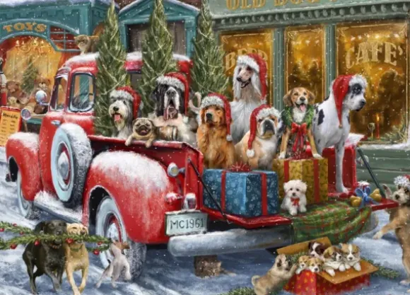 Dogs on Truck