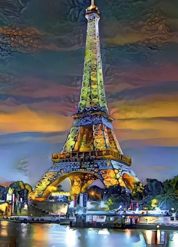 Eiffel Tower at Sunset, Paris, France