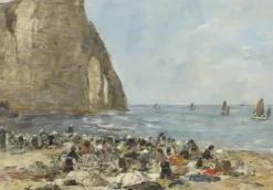 Eugène Boudin - Eugène Boudin: Les Blanchisseuses de la Plage d'Etretat, 1894