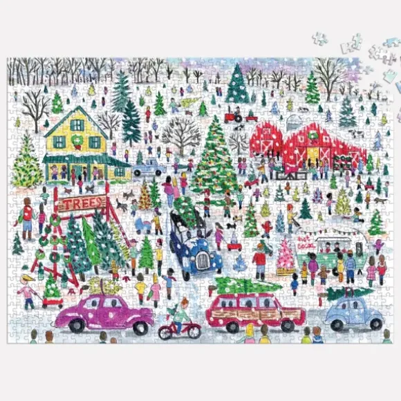 Ferme d'Arbres de Noël - Puzzle Étincellant de 1000 Pièces