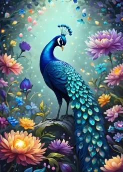 Flowers & Peacock