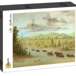 George Catlin : L'expedition de La Salle En entrant dans le Mississippi à Canoës le 6 février 1682,