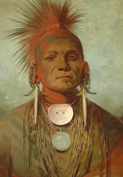 George Catlin : See-non-ty-a, Homme Medecine de l'Iowa Medicine Man, 1844-1845