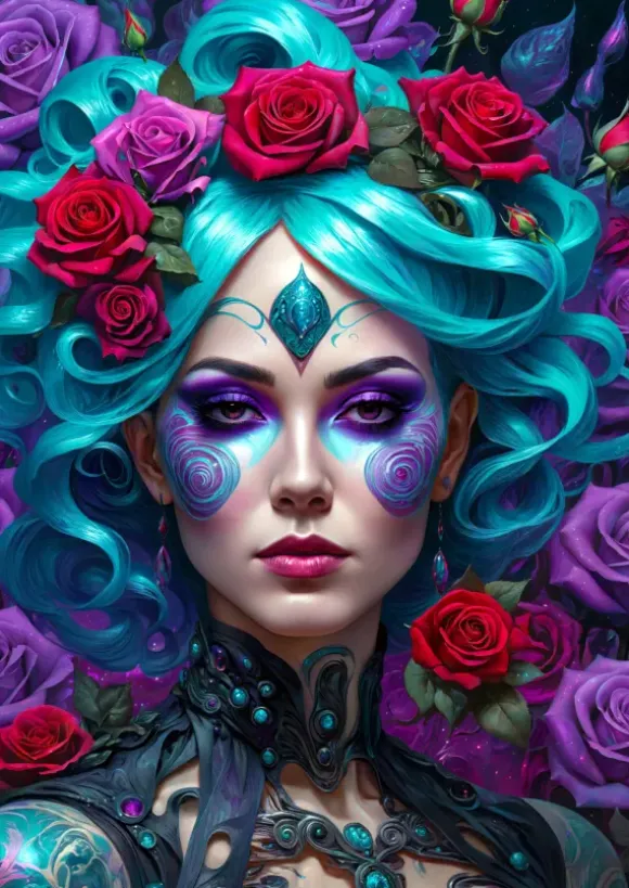 Gothic Flowers Portrait