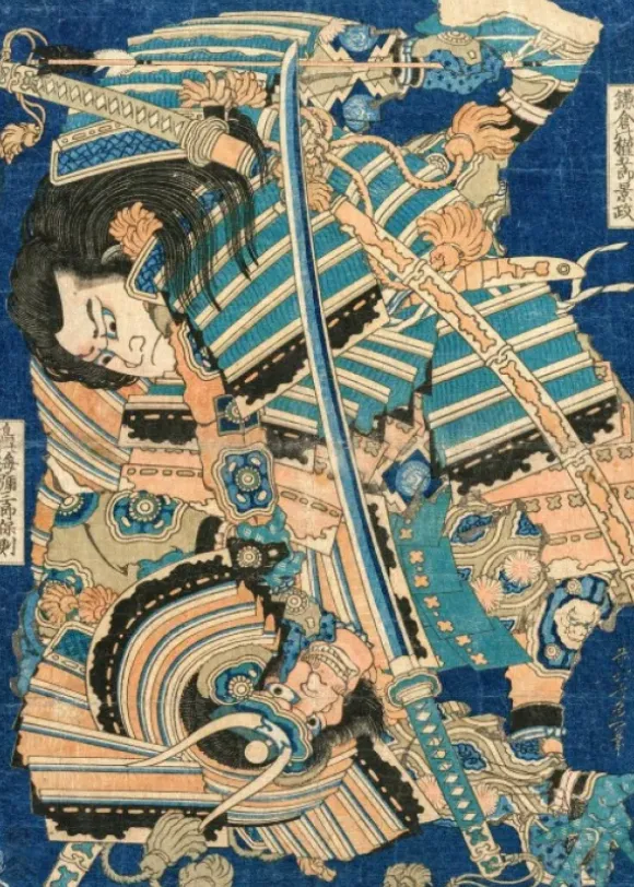 Hokusai - Kamakura no Gengoro Seizing Torinoumi Tasaburo