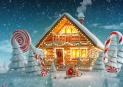 Illuminated Christmas Cottage