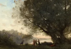Jean-Baptiste-Camille Corot : Danse sous les Arbres au Bord du Lac, 1865-1870