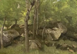 Jean-Baptiste-Camille Corot : Rochers en Forêt de Fontainebleau, 1860-1865