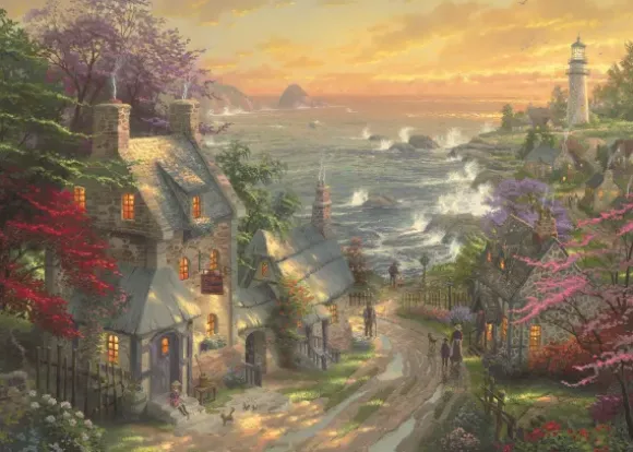 Kinkade Thomas - Thomas Kinkade - Le Cottage et le Phare