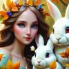 Lady and Bunnies