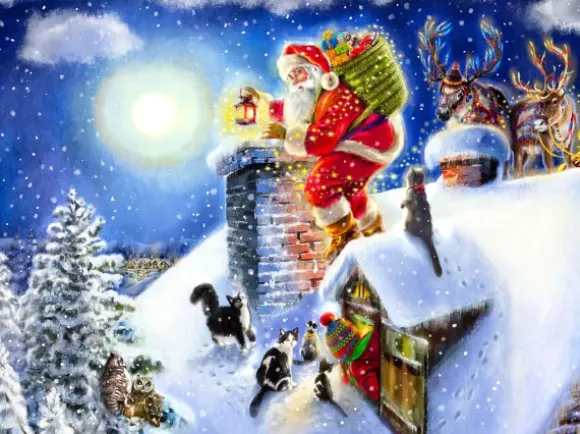 Le Père Noël sur le Toit