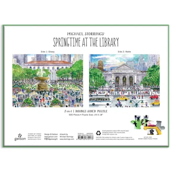 Le Printemps à la Bbibliothèque - Puzzle Double Face de 500 Pièces