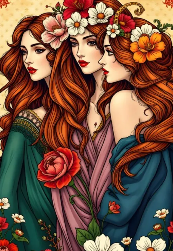 Les Trois Muses aux Fleurs