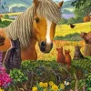 Mignons Visiteurs dans la Prairie