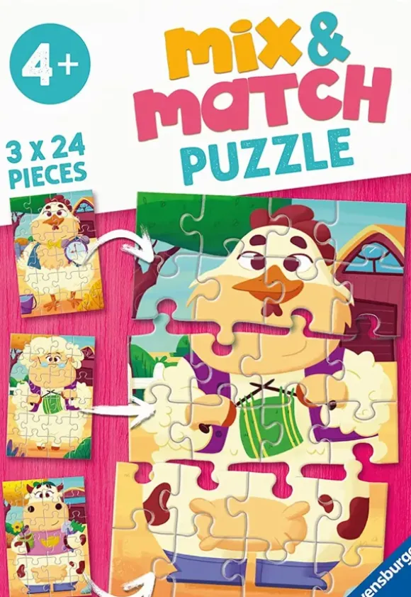 Mix and Match Puzzles - Farm Animals