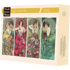 Mucha Alfons - Puzzle en Bois Découpé à la Main - Les Pierres Précieuses - Mucha