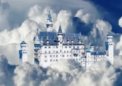 Neuschwanstein Castle in Clouds
