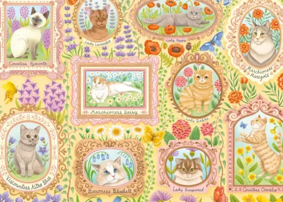 Nobles Chats Parmi les Fleurs