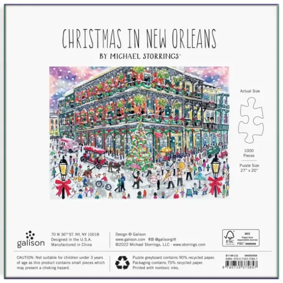 Noël à la Nouvelle-Orléans - Puzzle 1000 Pièces avec Boîte Carrée