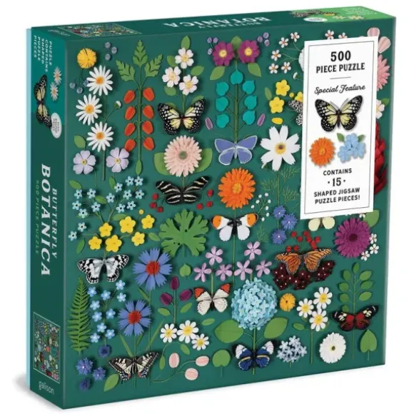 Papillon Botanique - Puzzle de 500 Pièces avec Pièces Façonnées
