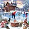 Patineurs près du Feu