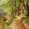 Peder Mørk Mønsted - A Spring Day in the Woods with Fresh-Blown Beeches and Anemones in the Forest B