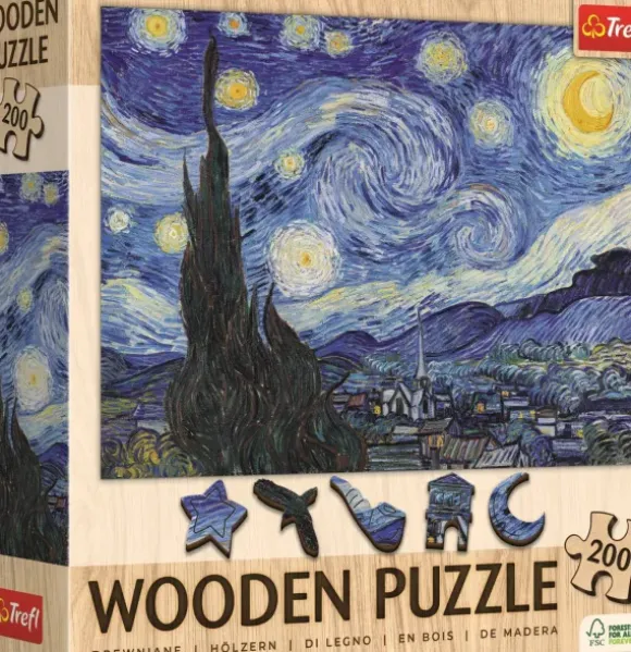 Pièces XXL - Puzzle Bois - La Nuit Étoilée - Vincent Van Gogh