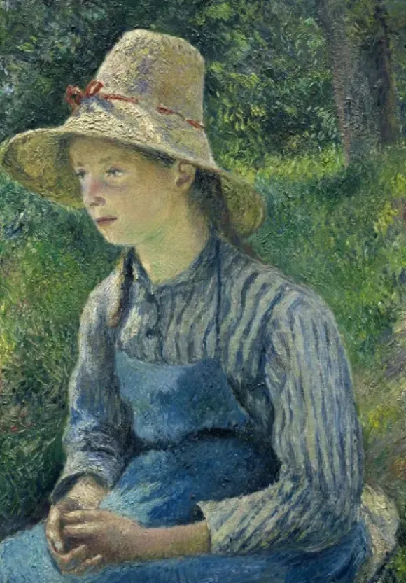 Pissarro Camille - Camille Pissarro : Jeune Paysanne avec un Chapeau de Paille, 1881
