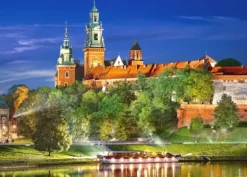 Pologne, Cracovie : Château Wawel la Nuit