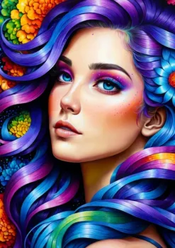 Portrait d'une Femme Arc-en-Ciel