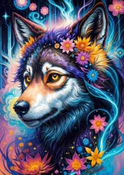 Portrait Magique d'un Loup
