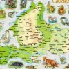 Puzzle Cadre - Carte de Gelderland et ses Animaux (en Allemand)