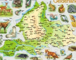 Puzzle Cadre - Carte de Gelderland et ses Animaux (en Allemand)