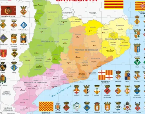 Puzzle Cadre - Carte de la Catalogne (en Catalan)