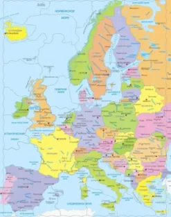 Puzzle Cadre - Carte de l'Europe en Russe