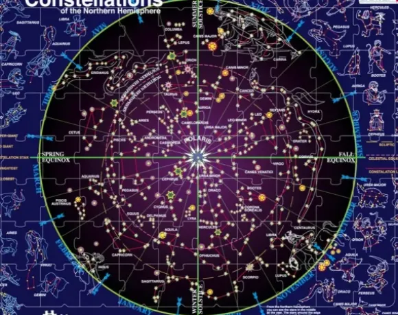 Puzzle Cadre - Carte des Constellations (en Anglais)