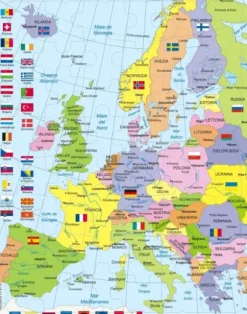 Puzzle Cadre - Carte Politique de l'Europe (Italien)